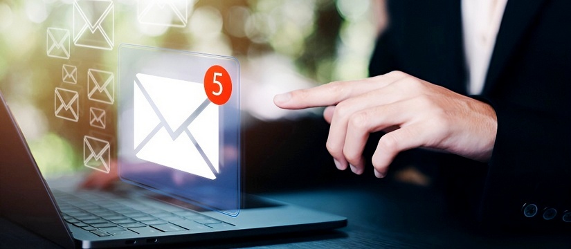 man reading electronic mail ,Email marketing and newsletter concept,Digital communication with email messages,Sending and receiving messages online with the email icon