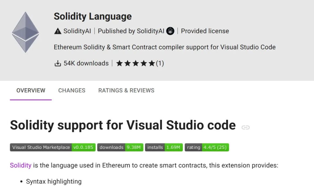 The extension’s description in the Open VSX registry (Source - Securelist)