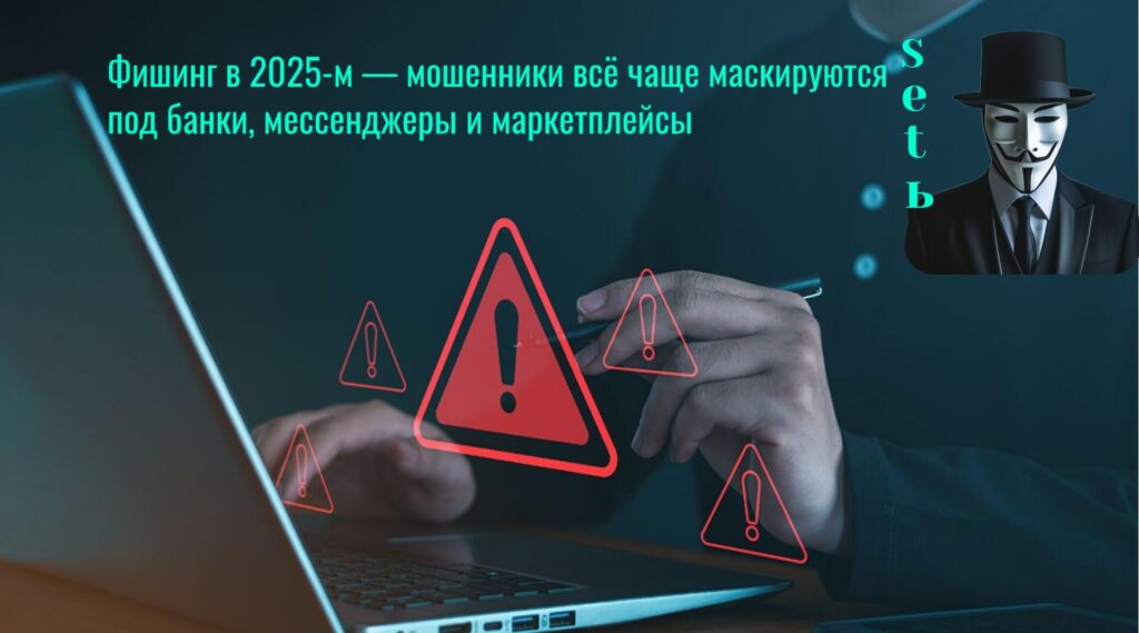 Фишинг в 2025-м — мошенники всё чаще маскируются под банки, мессенджеры и маркетплейсы