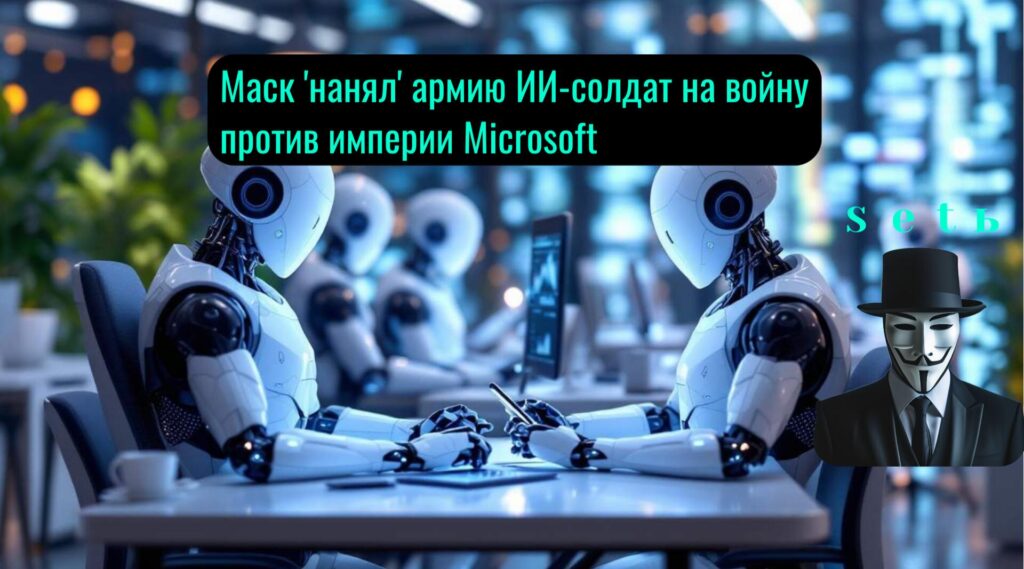 Маск 'нанял' армию ИИ-солдат на войну против империи Microsoft